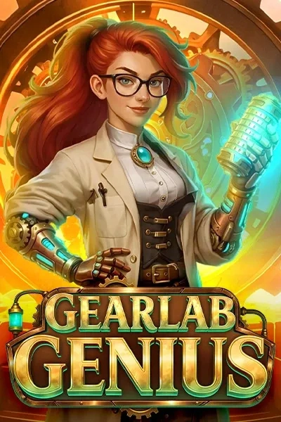 Εικονίδιο του παιχνιδιού Gearlab Genius με μια γυναίκα φιλόσοφο με γυαλιά και χειρουργικά ρομποτικά χέρια